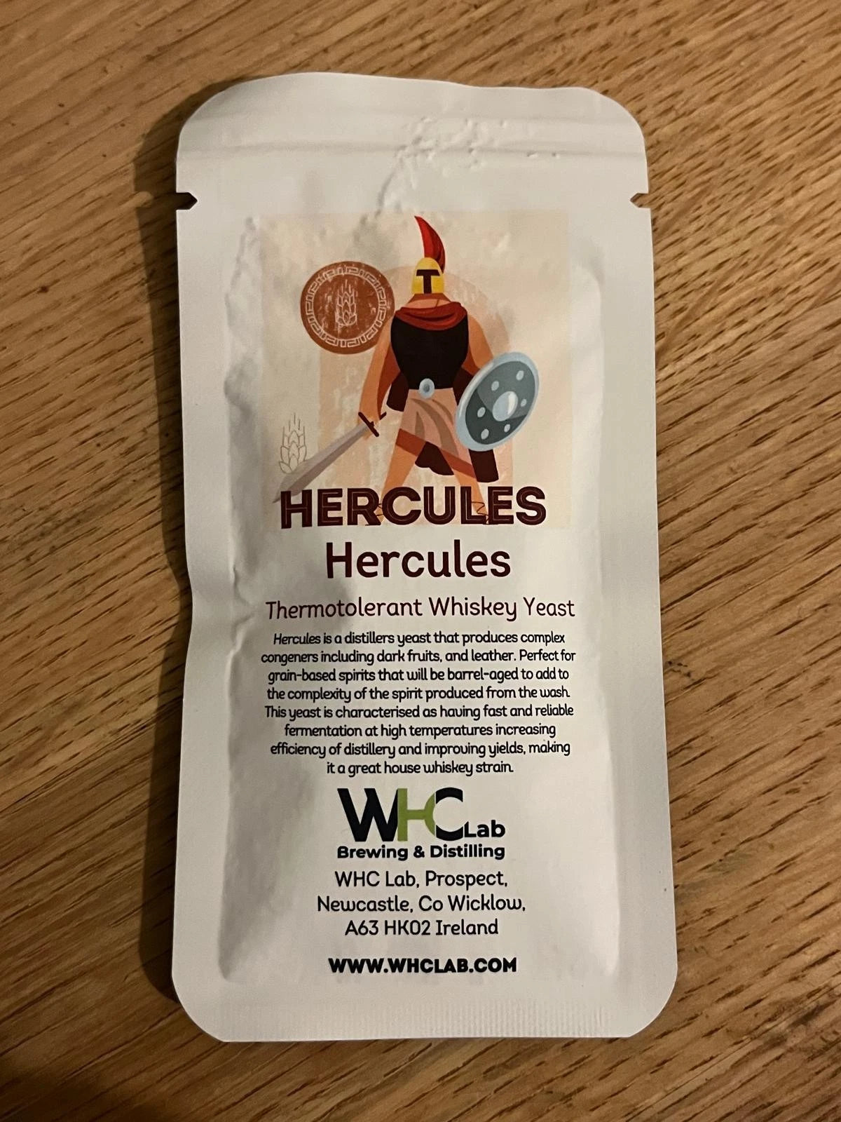 Hercules: Dry Thermotolerant Whiskey Yeast 38°C 22GRAM/32LITRE WHC LABS