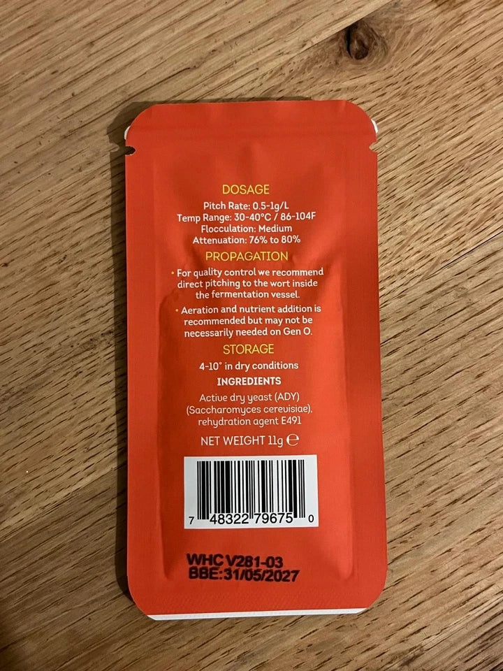 Voss Kveik: Lightning Fast Ale Dry Yeast 11GRAM/22LITRE WHC LABS